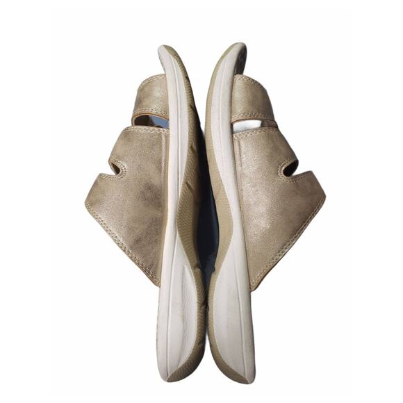 Coral Bay Gold Multiple Adjustable Strap Open Toe Sandals - Size 10 - Picture 5 of 10